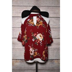 Maroon Floral Blouse